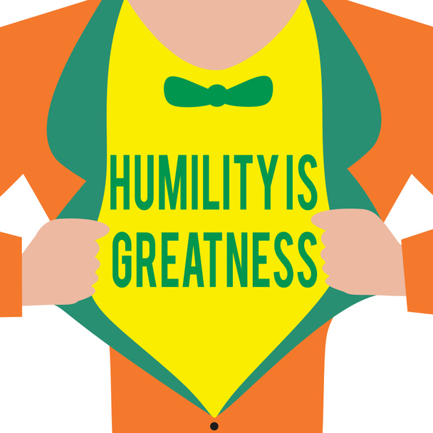Texto de la escritura La humildad es grandeza. Concepto que significa ser humilde es una virtud para no sentirse demasiado superior
 - Foto, imagen
