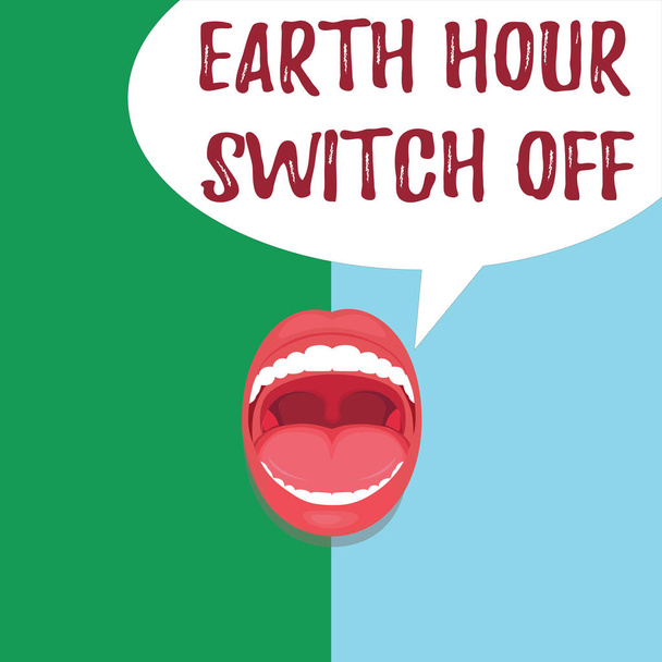 Konceptuální ručně psaného textu předváděl Earth Hour Switch. Firemní Foto text The Lights Out události roční pohyb Planet den - Fotografie, Obrázek