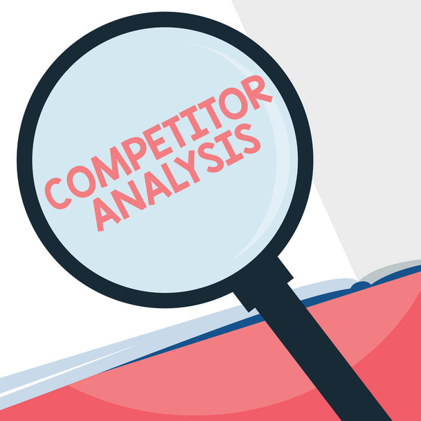 Manuscrito de texto escrita Competitor Analysis. Conceito que significa Determinar a Fraqueza da Força do Mercado Competitivo
 - Foto, Imagem