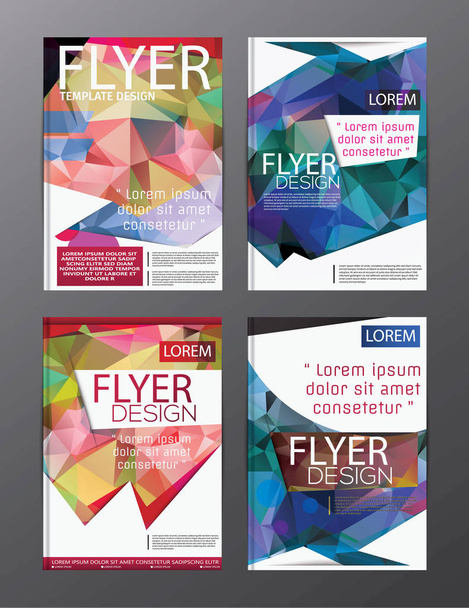 Plantilla de diseño de diseño Informe anual Folleto Folleto Fondo moderno. ilustración vector polígono
  - Vector, imagen