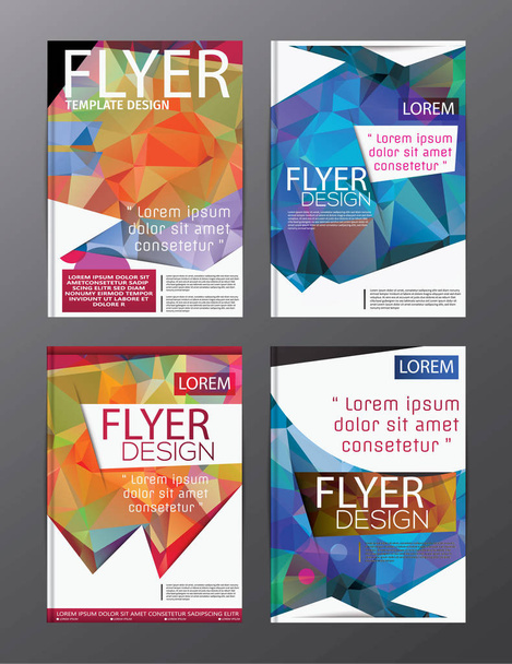 Plantilla de diseño de diseño Informe anual Folleto Folleto Fondo moderno. ilustración vector polígono
  - Vector, imagen