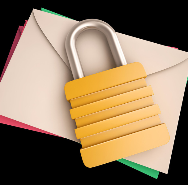 Lock Over Letters mostra segurança de correspondência
 - Foto, Imagem