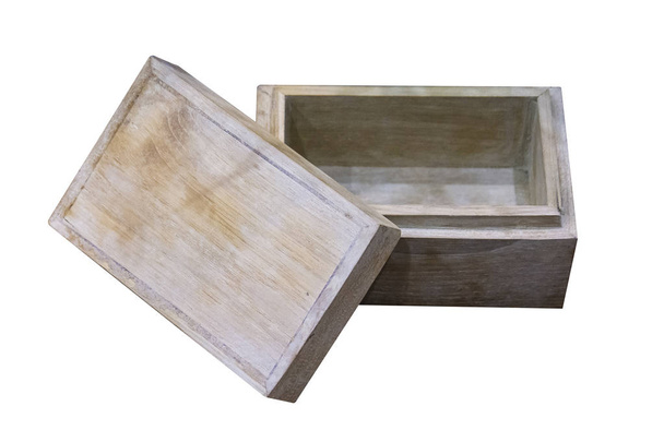 caixa de madeira isolada no fundo branco - Foto, Imagem