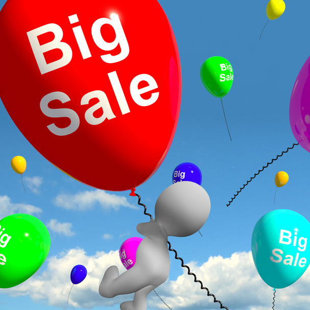 Satılık balonlar tanıtım ve online indirim gösterilen - Fotoğraf, Görsel