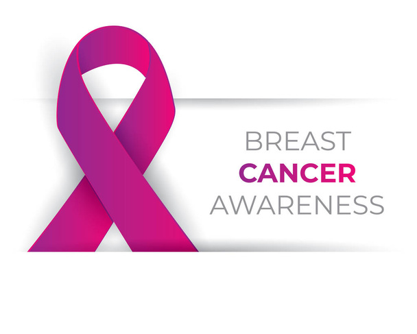 breast cancer awareness illustration vector, breast cancer paper art illustration vector,ribbon illustration vector - Vector, Image