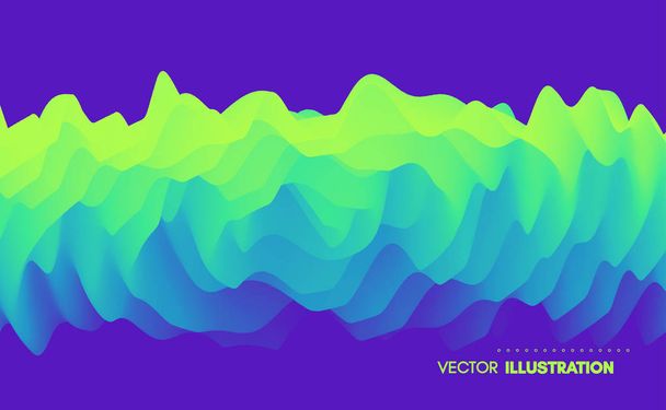 Abstract wavy background with dynamic effect. Vector illustration. Can be used for advertising, marketing, presentation. - Vettoriali, immagini