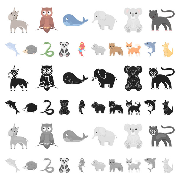 An unrealistic animal cartoon icons in set collection for design. Toy animals vector symbol stock web illustration. - Vector, Image