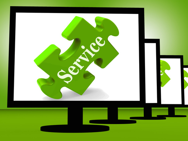 Service On Monitors Showing Community Service - Photo, Image