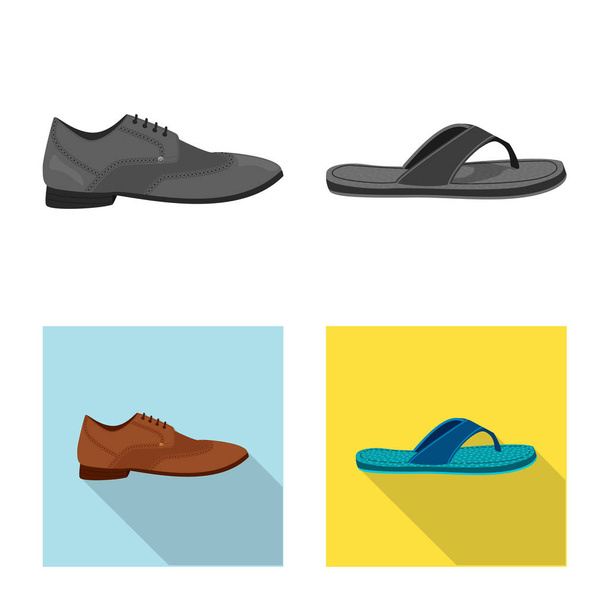 Vector design of man and foot logo. Set of man and wear stock vector illustration. - Vector, imagen