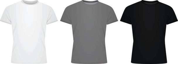 T-shirt clássica. branco, cinza e preto. ilustração vetorial
 - Vetor, Imagem