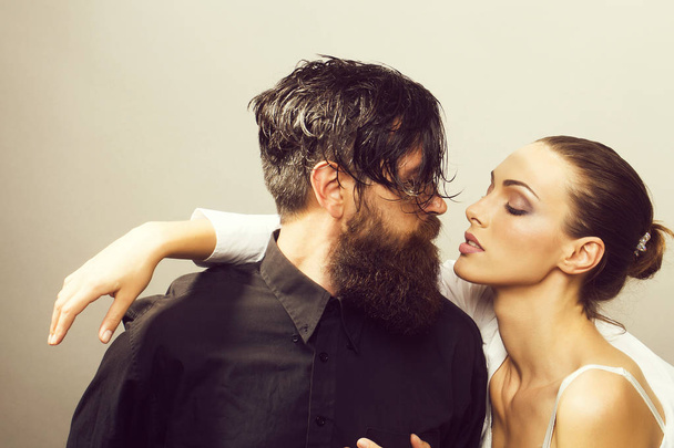young stylish sexy couple in studio - Foto, imagen