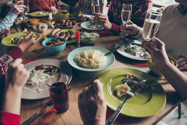 Cropped food, domestic products, dishes, beverages. Noel evening - Fotoğraf, Görsel