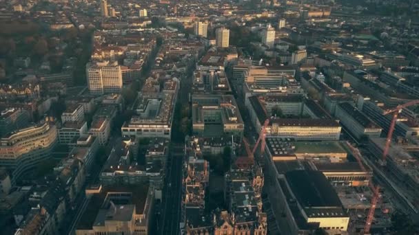 Aerial shot of Zurich cityscape, Switzerland - Πλάνα, βίντεο