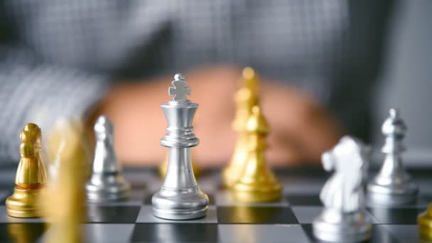 businessmen are using chess ideas - business planning ideas - Footage, Video