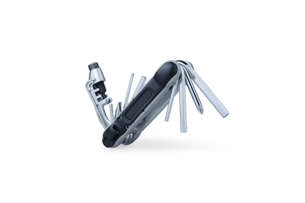 Bicycle multi-function tool with integrated chain tool and tyre levers - Photo, Image