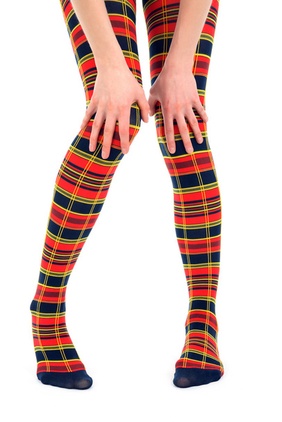 Funny legs in multicolored tights - Foto, Imagem
