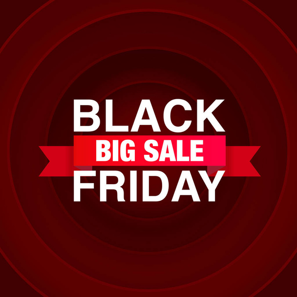 Black Friday big sale, seasonal banner sales. - Vector, imagen