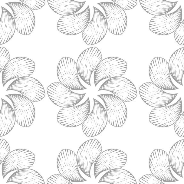 Light gray floral ornament on white background. Seamless pattern for textile and wallpapers - Vector, Image