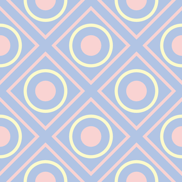Wzór geometryczny niebieski bezszwowe beżowy i różowe elementy, tkaniny, Tapety i tkaniny - Wektor, obraz