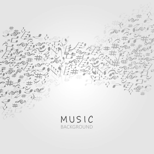 creative background with black musical signs - Vector, Image