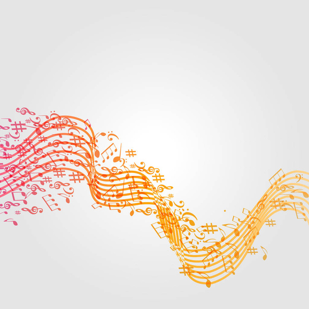 creatieve achtergrond met kleurrijke muzikale tekenen  - Vector, afbeelding