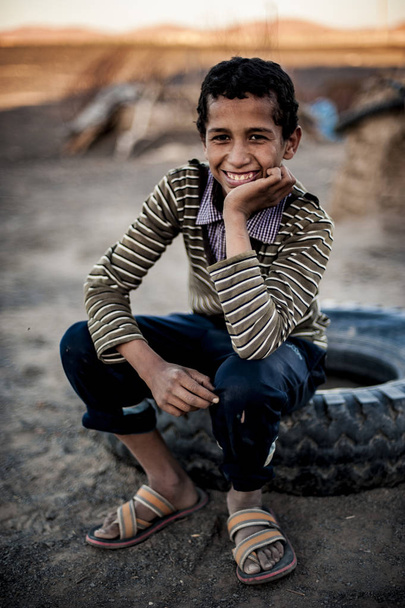 Portrait of a boy near Merzouga, Morocco - Photo, Image