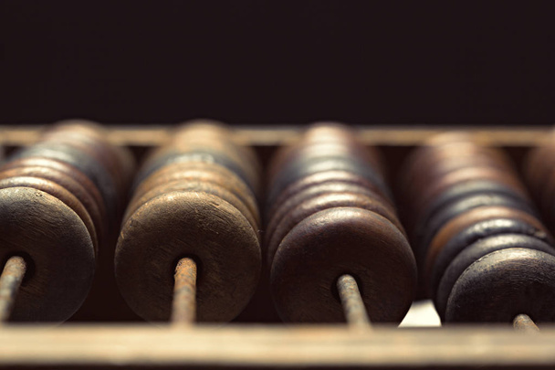 close up of old wooden abacus  - Fotoğraf, Görsel