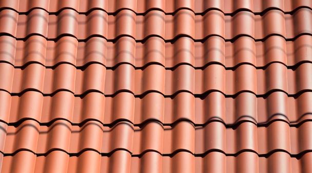 Clay tile roof design pattern background - Photo, Image