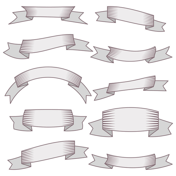Ensemble de dix rubans et bannières pour la conception web. Grand élément de conception isolé sur fond blanc. Illustration vectorielle
 - Vecteur, image