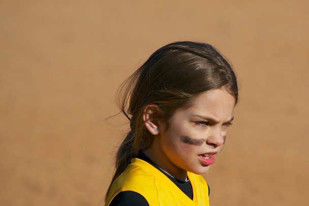 Softball Player Looking Across the Field - Photo, image