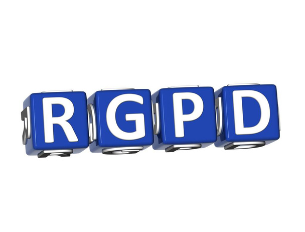 3D-рендеринг синего слова RGPD поверх белого фона
. - Фото, изображение