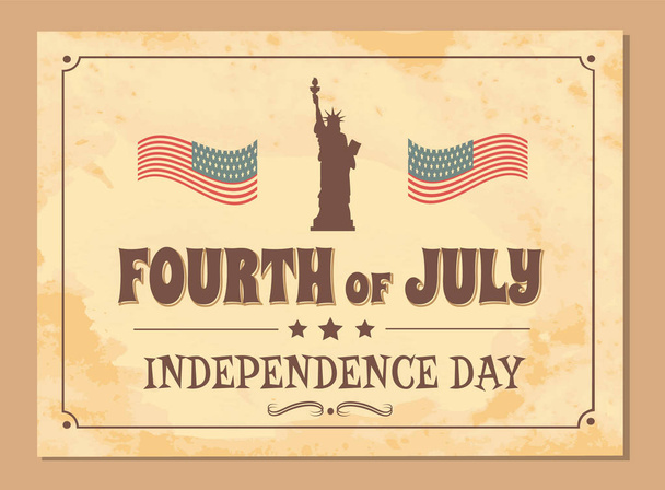 Fourth of July Independence Day Poster USA Flags - Vektori, kuva