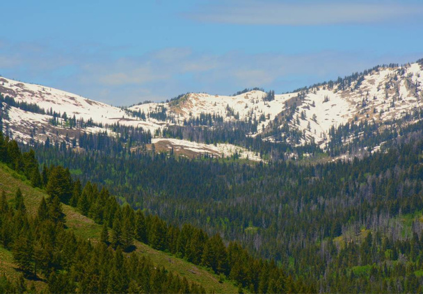Myöhäinen kevät vista luonnonkauniilla Albion Mountain Range ja Kariou National Forest Kaakkois Idaho
. - Valokuva, kuva