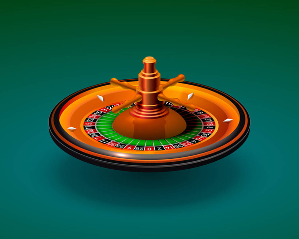 Casino roulette object realistic background. - Vector, imagen