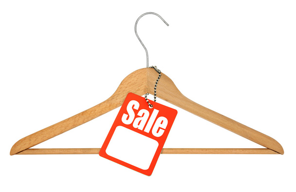 Coat hanger and sale tag - Zdjęcie, obraz
