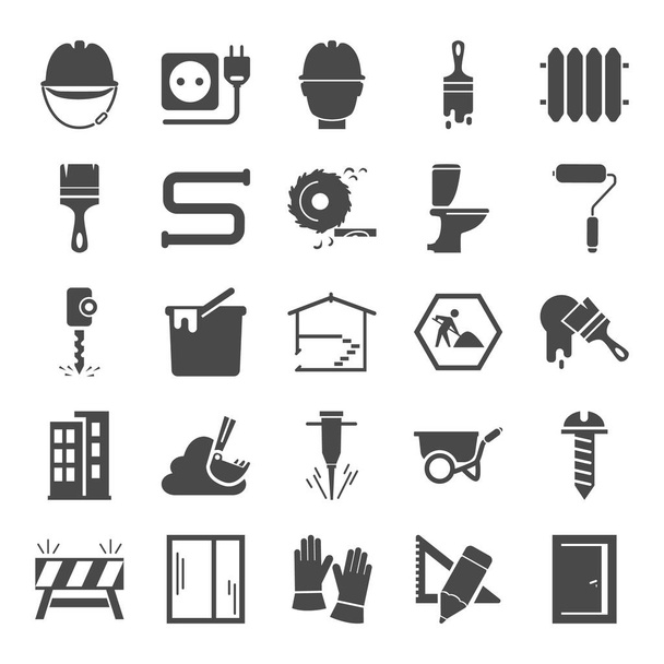Conjunto de iconos simples de construcción para diseño web y móvil
 - Vector, imagen