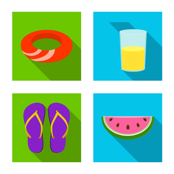 Isolated object of equipment and swimming icon. Set of equipment and activity vector icon for stock. - Wektor, obraz