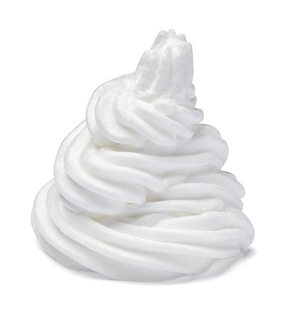 close up of  a white whipped cream on white background - Photo, Image
