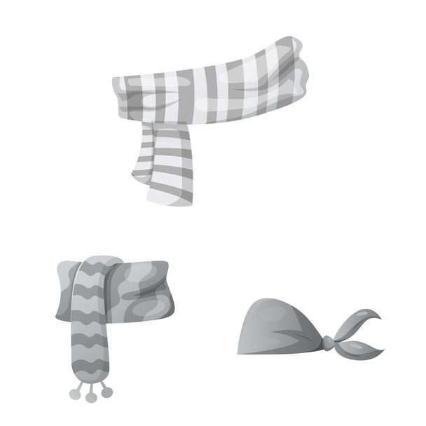 Vector illustration of scarf and shawl symbol. Collection of scarf and accessory vector icon for stock. - ベクター画像