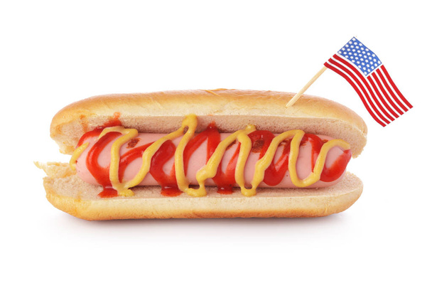 Fresh hot dog isolated on white background - Foto, Imagen