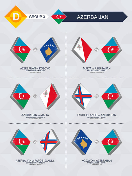 Tüm Oyunlar, Azerbaycan'da futbol Milletler Ligi. - Vektör, Görsel