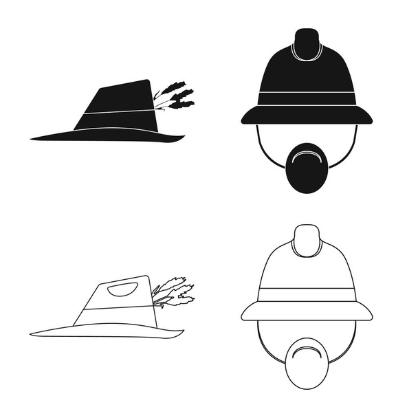 Isolated object of headgear and cap symbol. Collection of headgear and accessory vector icon for stock. - Vettoriali, immagini