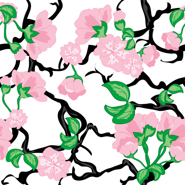Kirschblüten nahtloses Muster - Vektor, Bild