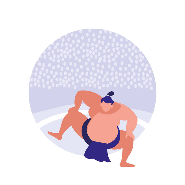 man practicing sumo avatar character - Vector, Image