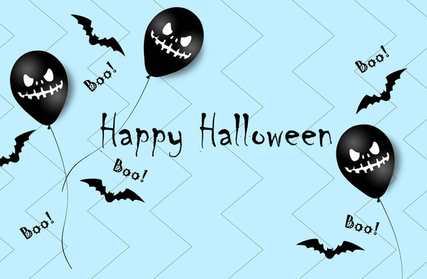 Nápis Halloween Halloween duch balóny. Děsivé vzduchové bubliny. Ilustrace. Vzor - Fotografie, Obrázek
