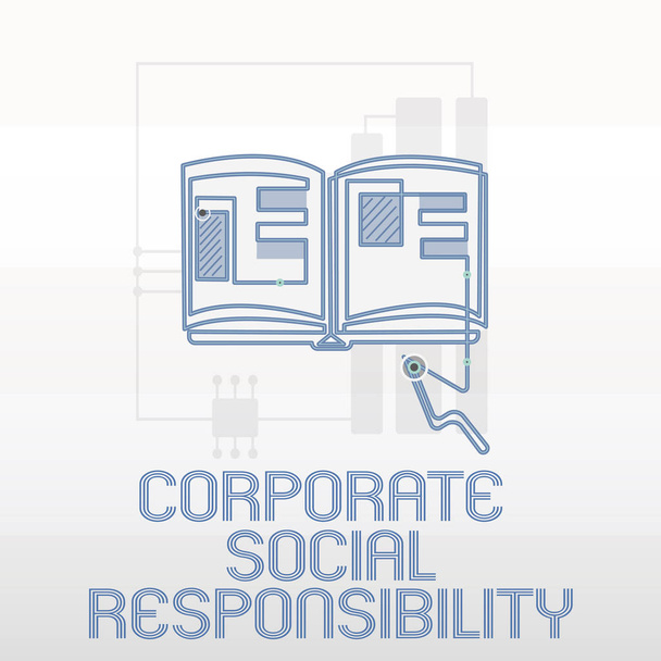 Handwriting text writing Corporate Social Responsibility. Concept meaning Internal corporate policy and Ethic strategy - Photo, Image