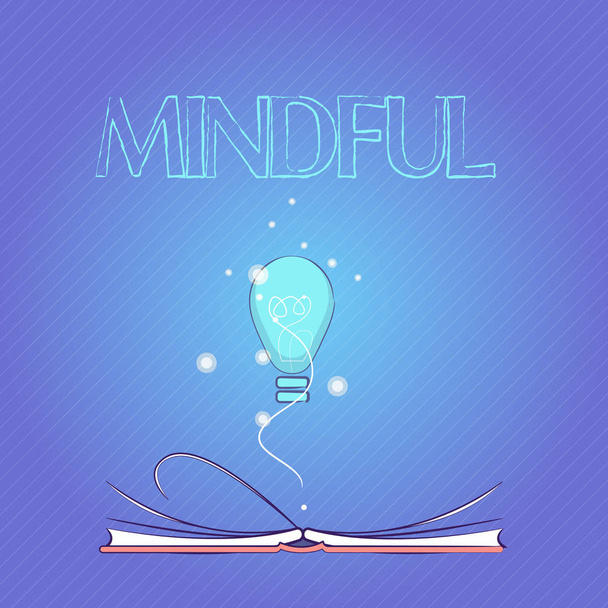 Слово письма текст Mindful. Концепція бізнесу для свідомого відомо про те, що згідне робити медитації похилій - Фото, зображення