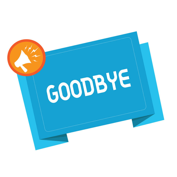 Szöveg jel mutatja a búcsút. Fogalmi fénykép köszöntése így búcsú látni akkor hamarosan salute szétválasztása - Fotó, kép