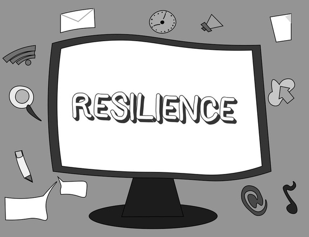 Texto de escritura de palabras Resiliencia. Concepto empresarial para la capacidad de recuperarse rápidamente de las dificultades Persistencia
 - Foto, Imagen