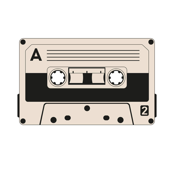 cassette tape  vector illustration flat style front   - Vector, Image
